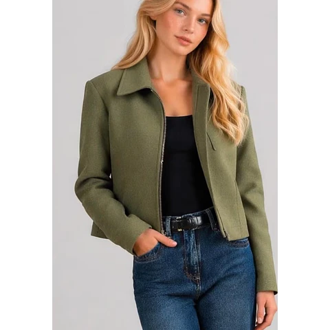 Jacket Pattern for Women, Zip Up Jacket Pattern, Women Jacket Sewing Pattern, Crop Jacket, Short Jacket, Women Sewing Pattern Zipper Jacket