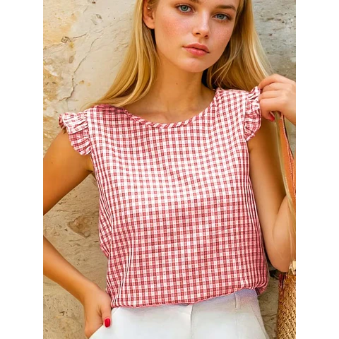 Ruffled Top Sewing Pattern, Women Sewing Pattern, Back TieTop Pattern, Blouse Pattern, Summer Top, Tie Top, Blouse Top Pattern Shirt Women