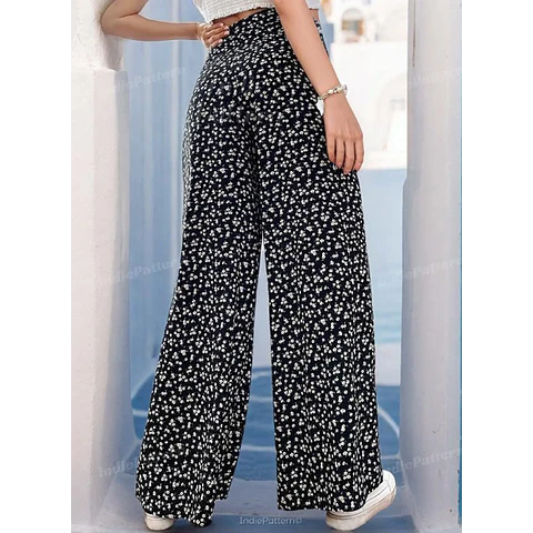 Pants Pattern for Women | Wide Leg  Pants Sewing Pattern | Summer Pants Pattern | Sewing Patterns | Women Sewing Pattern | High Waist Pants