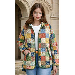 Quilted Coat with Hoodie Sewing Pattern | Quilted Jacket Pattern | Sewing Patterns | Quilted Sewing Pattern | Hooded Jacket | Women Jacket