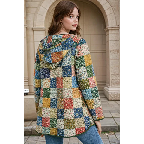 Quilted Coat with Hoodie Sewing Pattern | Quilted Jacket Pattern | Sewing Patterns | Quilted Sewing Pattern | Hooded Jacket | Women Jacket