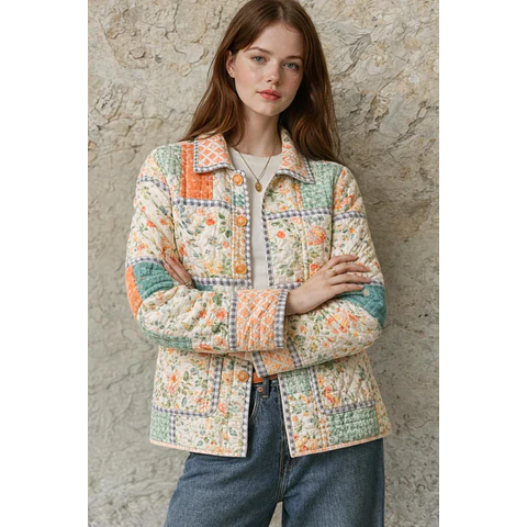 Jacket Sewing Pattern | Quilted Jacket Pattern | Sewing Patterns Women | Sewing Pattern Patchwork Jacket | Button Up Jacket with Collar