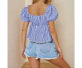 Peplum Top Sewing Pattern, Tie Front Blouse, Milkmaid Blouse Pattern, Puff Sleeve Top, Peplum Top, Peplum Blouse Pattern Women, Top Pattern