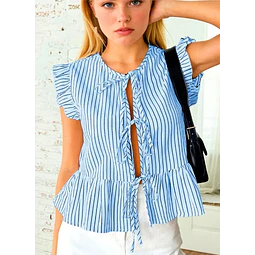 Front Tie Top Sewing Pattern | Women Sewing Pattern | Blouse Pattern | Ruffled Top | Sewing Patterns for Beginner Top | Peplum Top, Tank Top