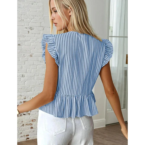 Front Tie Top Sewing Pattern | Women Sewing Pattern | Blouse Pattern | Ruffled Top | Sewing Patterns for Beginner Top | Peplum Top, Tank Top