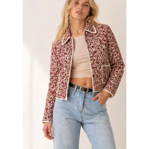 Zip Up Jacket Sewing Pattern for Women | Quilted Pattern | Sewing Patterns | Quilted Jacket Pattern | Pattern Jacket Coat | Beginner Jacket