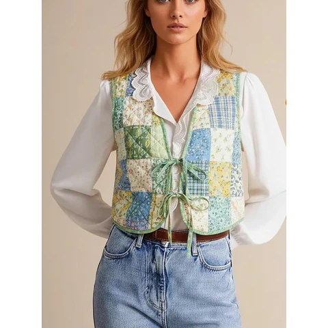 Quilted Vest Sewing Pattern | Front Tie Vest | Vest Sewing Pattern | Top Pattern | Women Sewing Patterns | Quilted Vest | Patchwork Vest