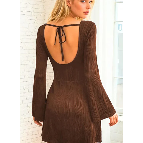 Open Back Dress Pattern | Flared Sleeve Dress | Mini Dress | Dress Sewing Pattern | Women Pattern  |Summer Dress Pattern | Back Tie Dress