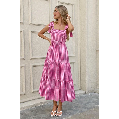 Mindy Dress Sewing Pattern | Shoulder Tie Dress Pattern | Maxi Dress | Gathered Dress Pattern | Tiered Dress Pattern Women, Summer Dress