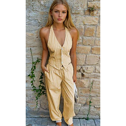 Summer Set Sewing Patterns | Top & Pants Pattern | Sewing Pattern Women | Wide Leg Pants Pattern | Tie Back Top, Backless Top, Open Back Top