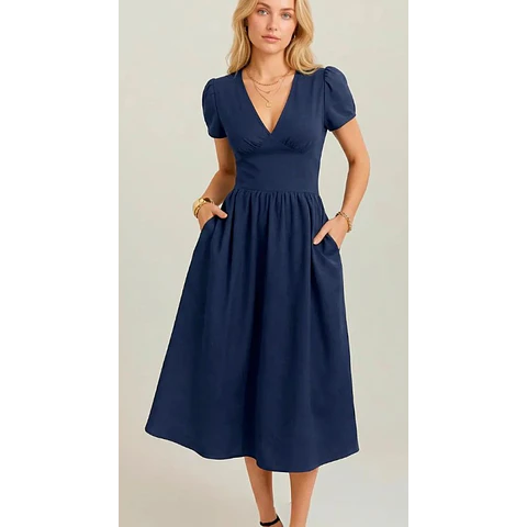 Aurora Dress Sewing Pattern | Dress with Pockets | Linen Dress Sewing Pattern | Women Patterns | Summer Dress | Halter Women Dress