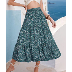 Tiered Skirt Sewing Pattern for Women PDF | Skirt PDF Sewing Pattern | Long Skirt Pattern | Beginner Sewing Pattern | Women Sewing Pattern