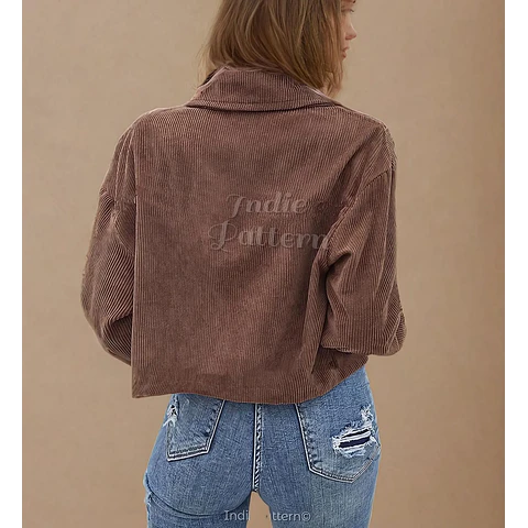 Crop Jacket Pattern for Women, XS-XXXL, Women Jacket Sewing Pattern, Women's Shirt Jacket, Shacket sewing pattern, Women Jacket Pattern PDF