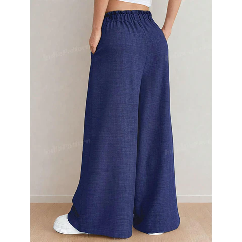 Palazzo Pants Sewing Pattern | Elastic Waistband Pants | Wide Leg Pants | Women Sewing Pattern | High Waisted Pants Pattern | Women Trousers
