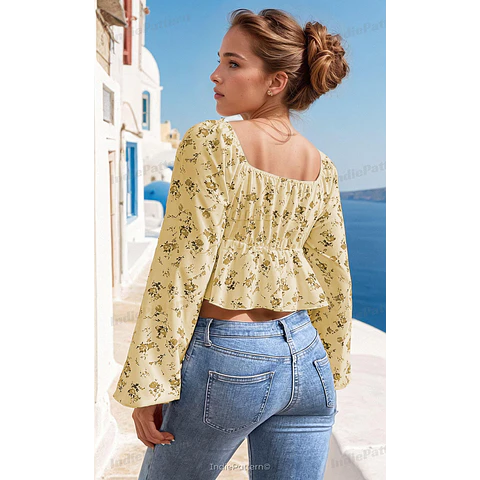 Milkmaid Blouse Pattern, Puff Sleeve Sewing, Milkmaid Top Pattern, Cottagecore Top, Cottagecore Pattern,  Sewing pattern Top, Women top