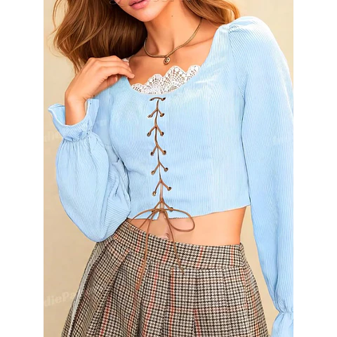 Milkmaid Blouse Pattern | XS - XXL | Medieval Pattern | Women Blouse Pattern | Long Sleeve Top Pattern | Sewing pattern PDF | Lace Top