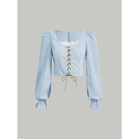 Milkmaid Blouse Pattern | XS - XXL | Medieval Pattern | Women Blouse Pattern | Long Sleeve Top Pattern | Sewing pattern PDF | Lace Top