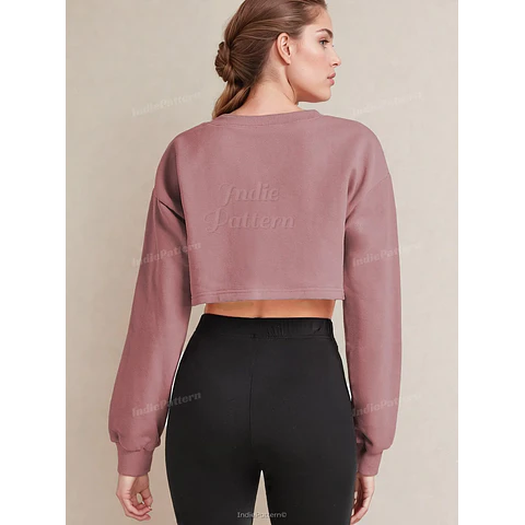 Sweatshirt for Women Sewing Pattern, Crop Sweatshirt pattern PDF, Women Pattern, Easy sewing pattern, Sweatshirt pattern, Pullover pattern