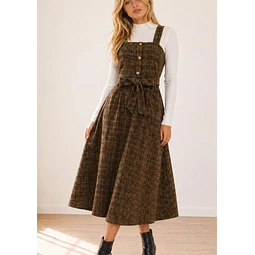 Overall Dress Sewing Pattern | Dress Pattern | Sewing Patterns | Women Dress Pattern | Midi Dress pattern | Milkmaid Dress Pinafore Dress