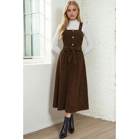 Overall Dress Sewing Pattern | Dress Pattern | Sewing Patterns | Women Dress Pattern | Midi Dress pattern | Milkmaid Dress Pinafore Dress