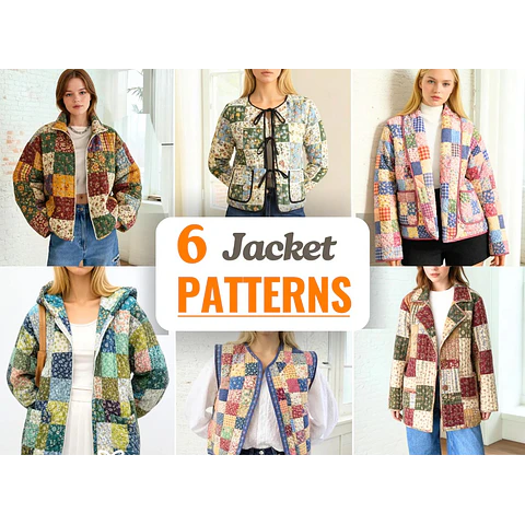 Quilted Jacket Sewing Patterns | Women Sewing Patterns | Jacket Sewing Pattern | Vest Pattern | Patchwork Patterns | Quilted Coat Pattern