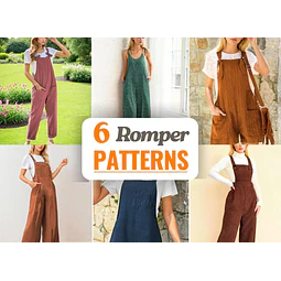 Romper Sewing Patterns Bundle +6 | Women Sewing Pattern | Overalls Pattern | Jumpsuit Pattern | Romper Pattern | Women Romper Pattern Bundle