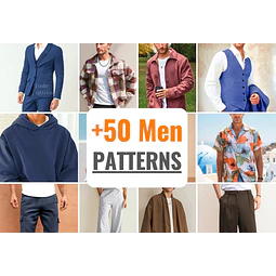 50+ Men Patterns Bundle | Men Sewing Patterns | Men Shorts | Men Jacket | Men Pants | Men Shirt | Patterns for Men | Men Pajamas, Men Hoodie