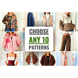 Choose Any 10 Patterns, Sewing Patterns Bundle, Women Sewing Patterns, Men Patterns, Beginner Sewing Patterns, Dress Pattern, Skirt Pattern