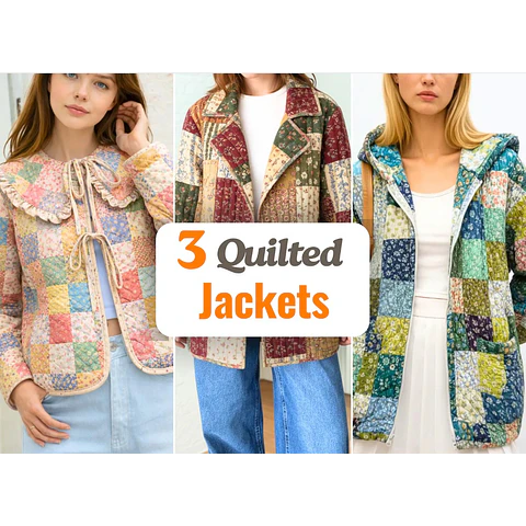 Quilted Jacket Sewing Patterns | Women Patterns | Sewing Patterns | Jacket Sewing Pattern | Coat Pattern | Quilted Coat | Patchwork Patterns