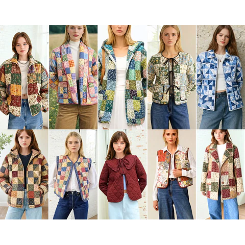 10 Jacket Sewing Patterns | Women Sewing Patterns | Jacket Sewing Pattern | Vest Pattern | Patchwork Patterns | Quilted Coat Pattern