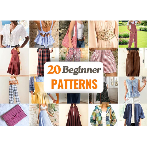 Beginner Sewing Patterns Bundle +20 | Easy Sewing Patterns | Women Sewing Patterns | Beginner Sewing | Dress Top Skirt Pants Jacket Patterns