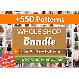 Whole Shop Bundle +530 Sewing Patterns | Sewing Patterns | Women Patterns | Men Patterns | Beginner Sewing Patterns Dress Corset Pants Top