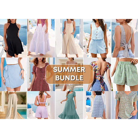 Summer Patterns Bundle | Women Patterns | Dress Pattern | Jumpsuit Pattern | Pants Sewing Patterns | Skirt sewing pattern | Shorts Pattern