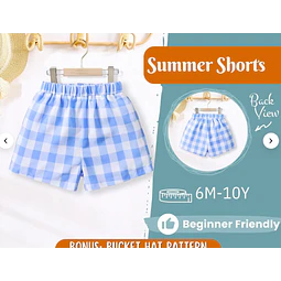 Kids Shorts Sewing Pattern, Shorts Pattern, Kids Pattern, Sewing Pattern, Beginner Pattern, Sewing Pattern Toddlers, Baby Sewing Pattern