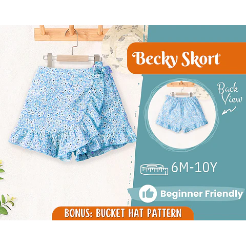 Skort Sewing Pattern for Kids, Skort Pattern, Kids Pattern, PDF Pattern, Beginner Pattern, Sewing Pattern Toddlers, Baby Pattern, Girl Skirt