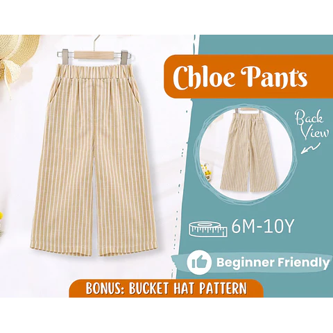Pants Sewing Pattern for Kids, Elastic Waistband Pants Pattern, Kids Pattern, Baby Sewing Pattern, Beginner Pattern, Sewing Pattern Toddlers