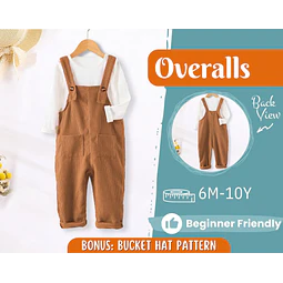 Overalls Sewing Pattern for Kids, Overalls Pattern, Kids Pattern, Jumpsuit Pattern, Beginner Pattern, Sewing Pattern Toddlers, Baby Pattern