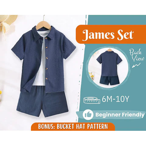 Shirt and Shorts Pattern for Kids, Shirt Pattern, Kids Pattern, PDF Pattern, Beginner Pattern, Sewing Pattern Toddlers, Shorts Pattern