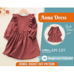 Dress Sewing Pattern for Kids, Dress Pattern, Kids Pattern, Easy PDF Pattern, Beginner Pattern, Sewing Pattern Toddlers, Baby Sewing Pattern