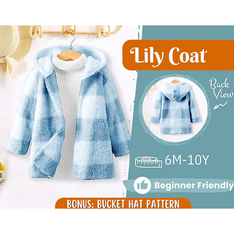 Coat Sewing Pattern for Kids, Girl Coat Pattern, Kids Pattern, PDF Pattern, Beginner Pattern, Sewing Pattern Toddlers, Kids Jacket Pattern