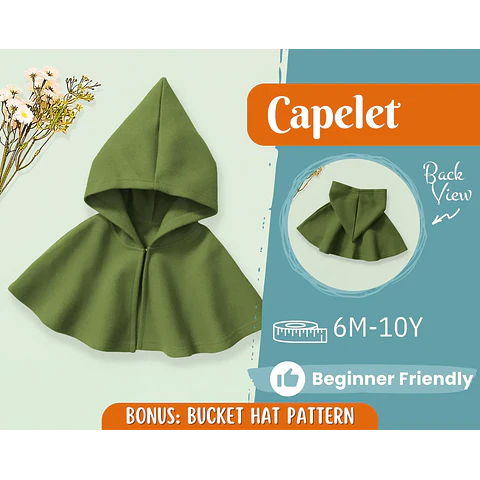 Cape Sewing Pattern for Kids, Capelet Pattern, Kids Pattern, Easy PDF Pattern, Beginner Pattern, Sewing Pattern Toddlers, Baby Pattern