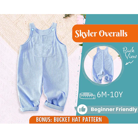 Overalls Sewing Pattern for Kids, Overalls Pattern, Kids Pattern, Jumpsuit Pattern, Beginner Pattern, Sewing Pattern Toddlers, Baby Pattern