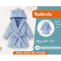 Bathrobe Sewing Pattern for Kids, Hooded Bathrobe, Kids Pattern, PDF Pattern, Beginner Pattern, Sewing Pattern Toddlers, Teddy Bathrobe
