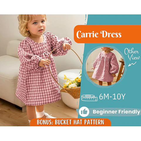 Dress Sewing Pattern for Kids, Dress Pattern, Kids Pattern, Easy PDF Pattern, Beginner Pattern, Sewing Pattern Toddlers, Baby Sewing Pattern