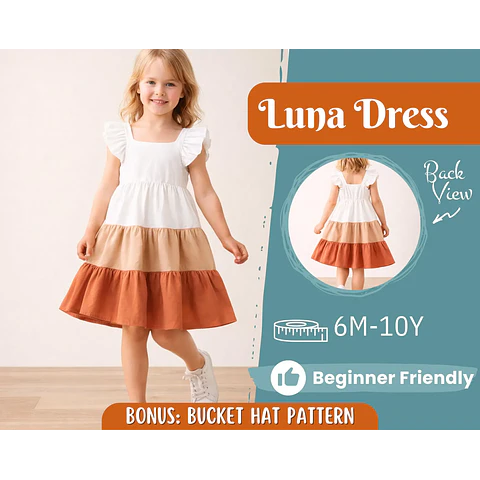 Dress Sewing Pattern for Kids, Dress Pattern, Kids Pattern, Summer Dress Pattern, Beginner Pattern, Sewing Pattern Toddlers, Baby Pattern