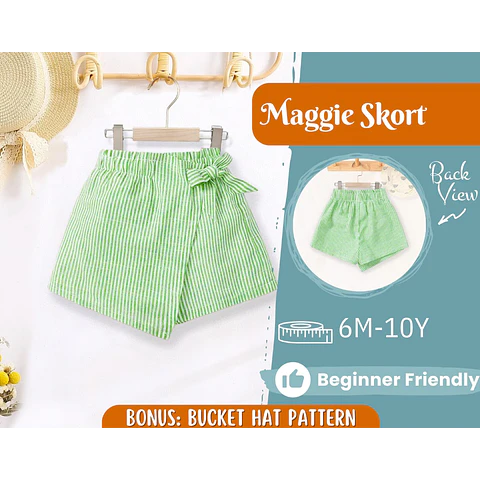 Skort Sewing Pattern for Kids, Skort Pattern, Kids Pattern, PDF Pattern, Beginner Pattern, Sewing Pattern Toddlers, Baby Pattern, Girl Skirt