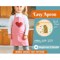 Apron Sewing Pattern for Kids, Apron Pattern, Kids Pattern, Pinafore Pattern, Beginner Pattern, Sewing Pattern Toddlers, Baby Sewing Pattern