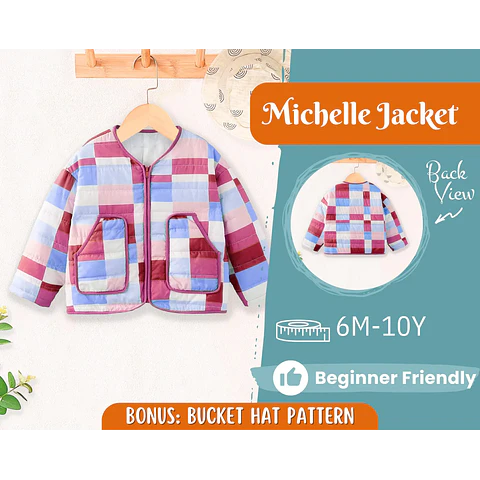 Quilted Jacket Sewing Pattern for Kids, Coat Pattern, Kids Pattern, PDF Pattern, Beginner Pattern, Sewing Pattern Toddlers, Quilted Pattern