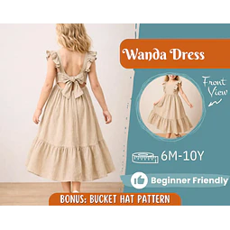 Dress Sewing Pattern for Kids, Dress Pattern, Kids Pattern, Long Dress Pattern, Beginner Pattern, Sewing Pattern Toddlers, PDF Pattern