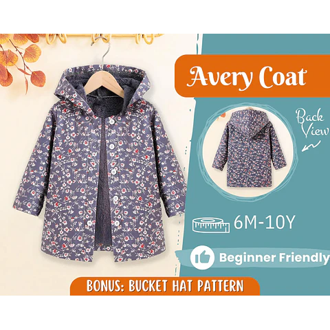 Coat Sewing Pattern for Kids, Coat Pattern, Kids Pattern, PDF Pattern, Beginner Pattern, Sewing Pattern Toddlers, Kids Jacket Pattern